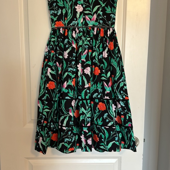 Kate Spade Navy Floral Hummingbird Dress - Size 0 - Picture 8 of 8